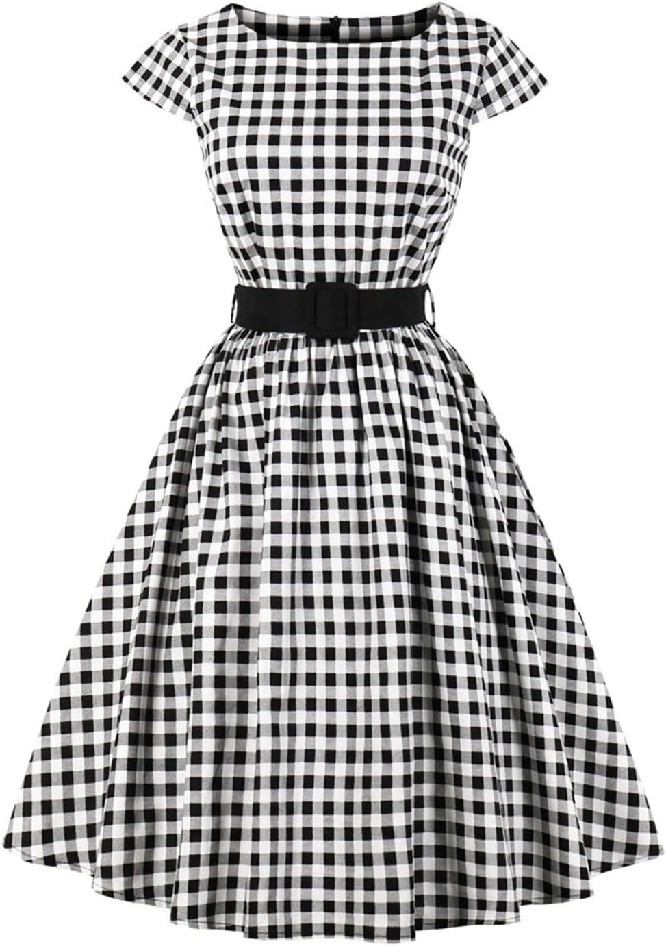 AXOEWomen 50s Dresses Rockabilly Vintage Inpired Belted Cotton