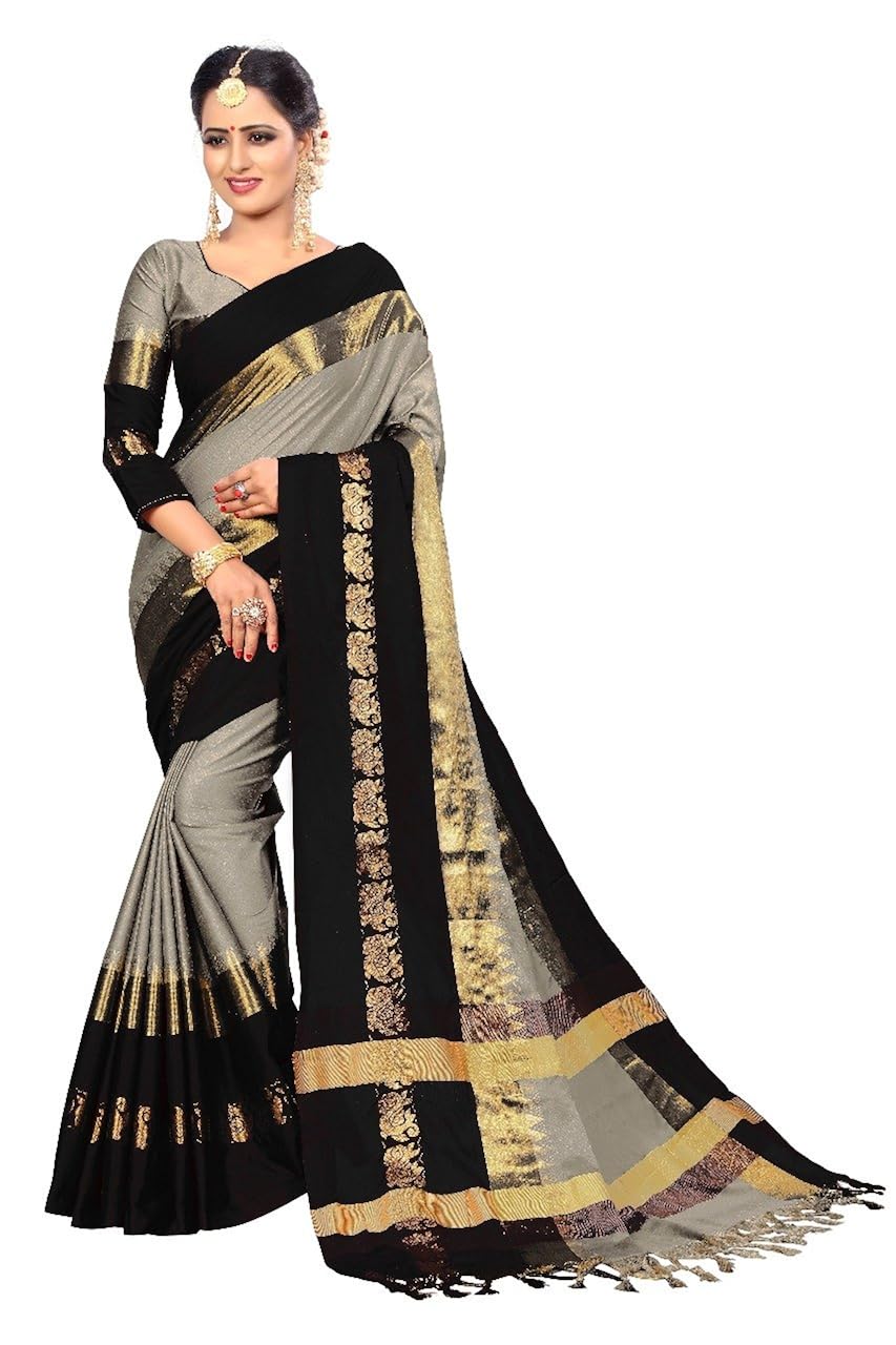 sakarba fashion sarees women's cotton silk saree with blouse piece.