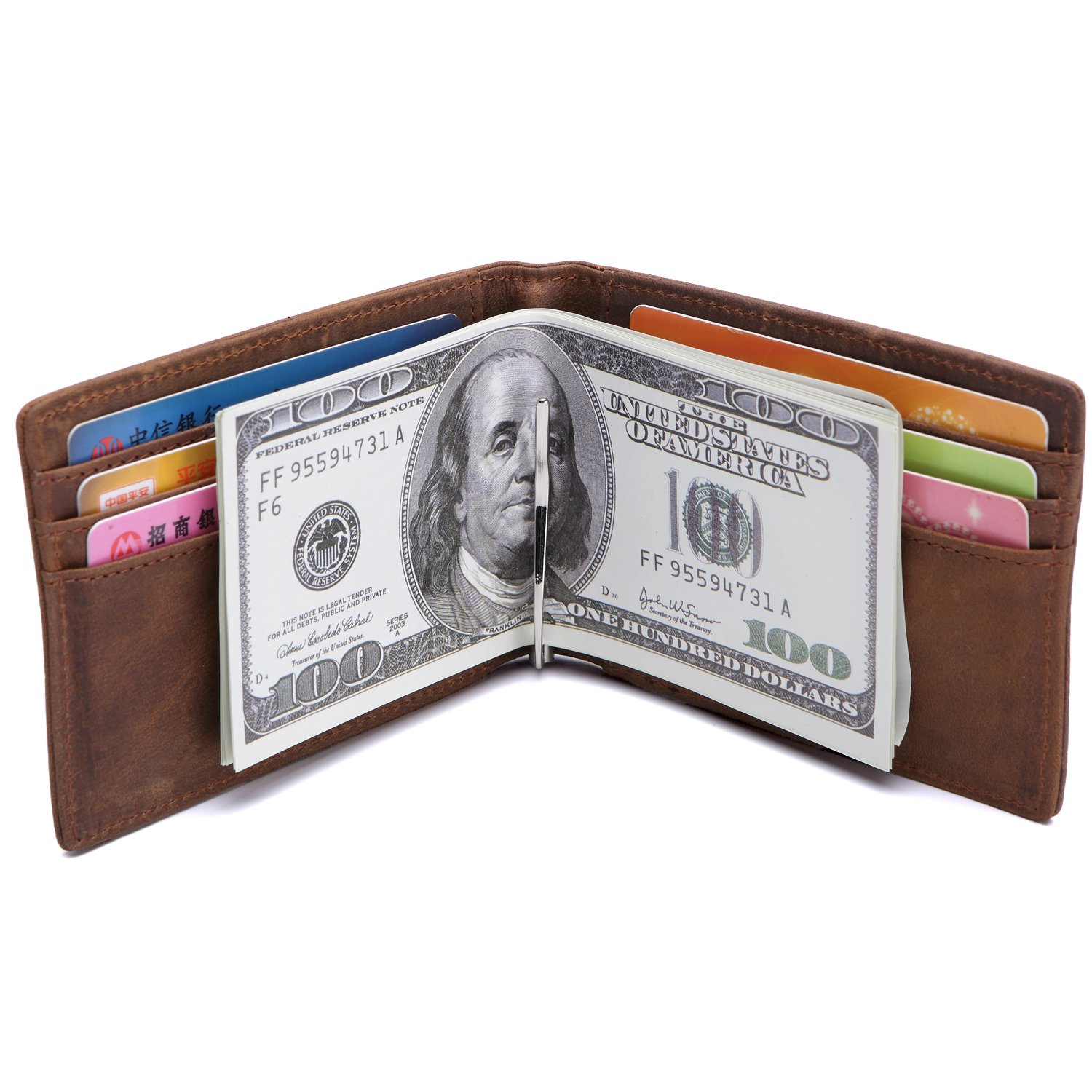 iYang Leather mens wallets with money clip and credit card holder