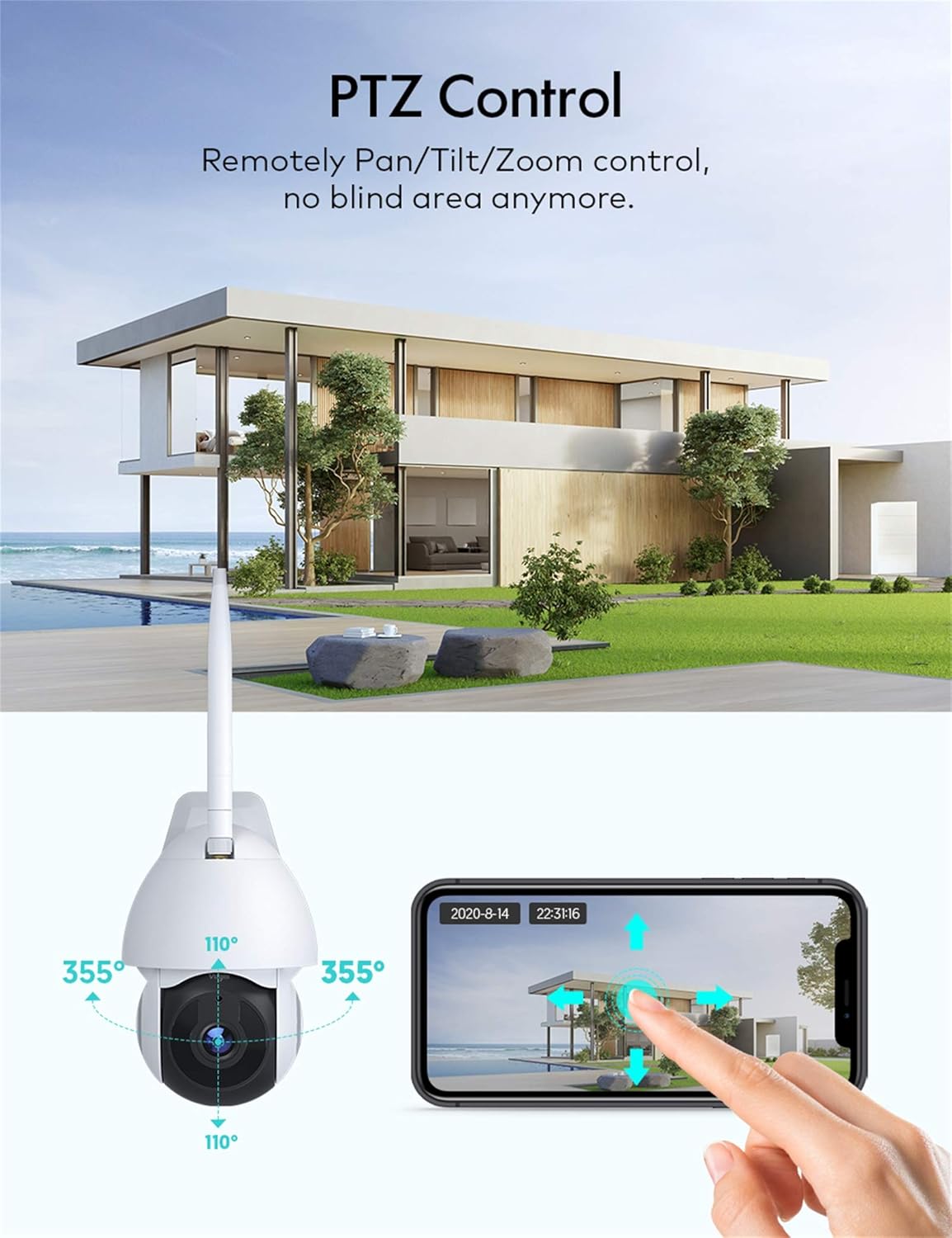 CCTV Camera, Voger Security Camera Outdoor 360° View for Home Security