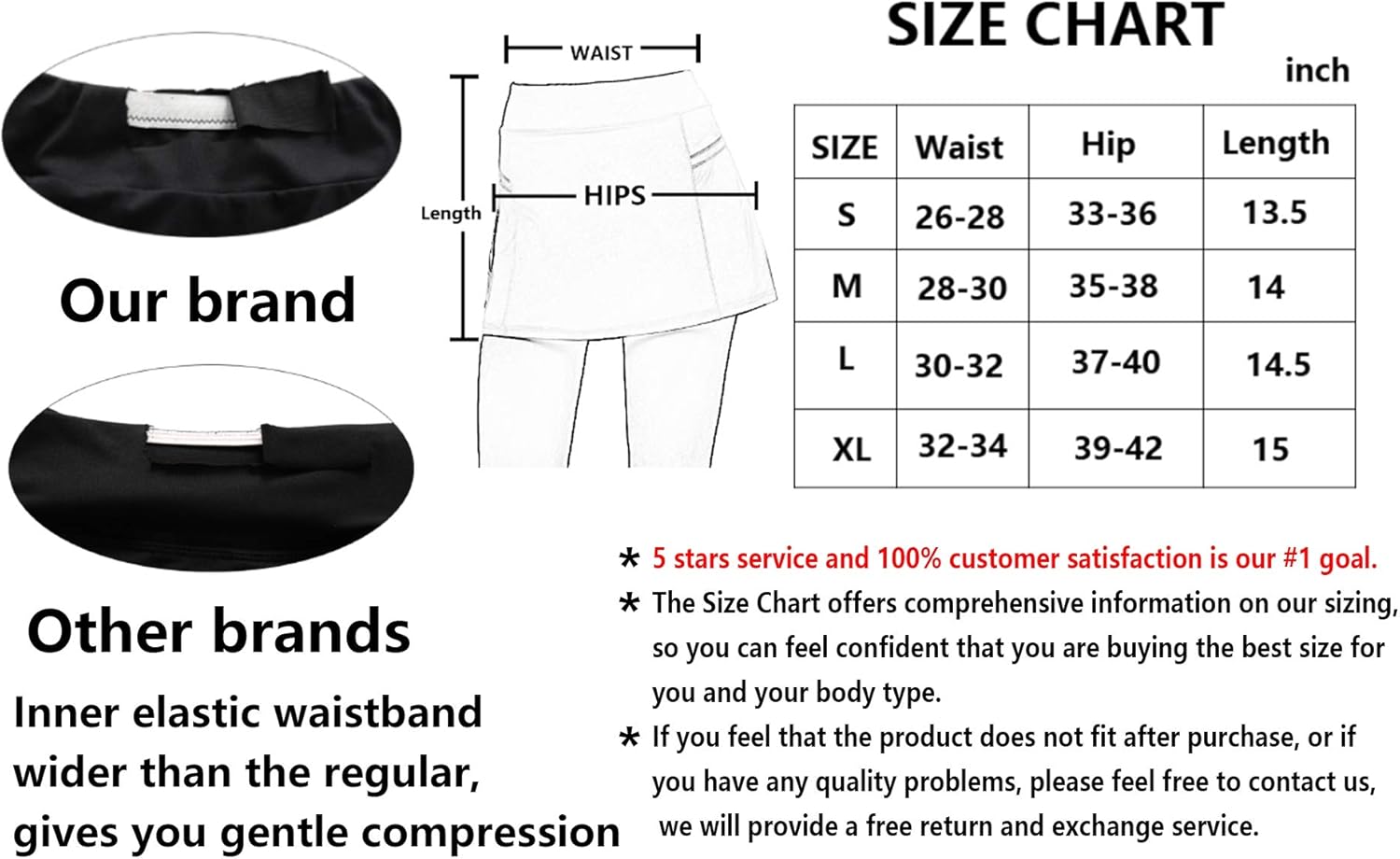 POSHDIVAH Women's Athletic Skirts with Built-in Shorts Skorts for Tennis Golf Running Workout and Casual at  Women’s Clothing store