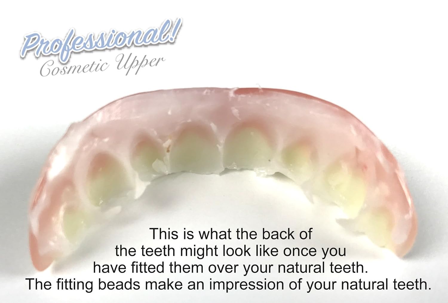 Professional Cosmetic Upper - New from Instant Smile! Hand crafted detail, custom fit at home! Works Best in Medium to Large Sized Mouths. : Beauty
