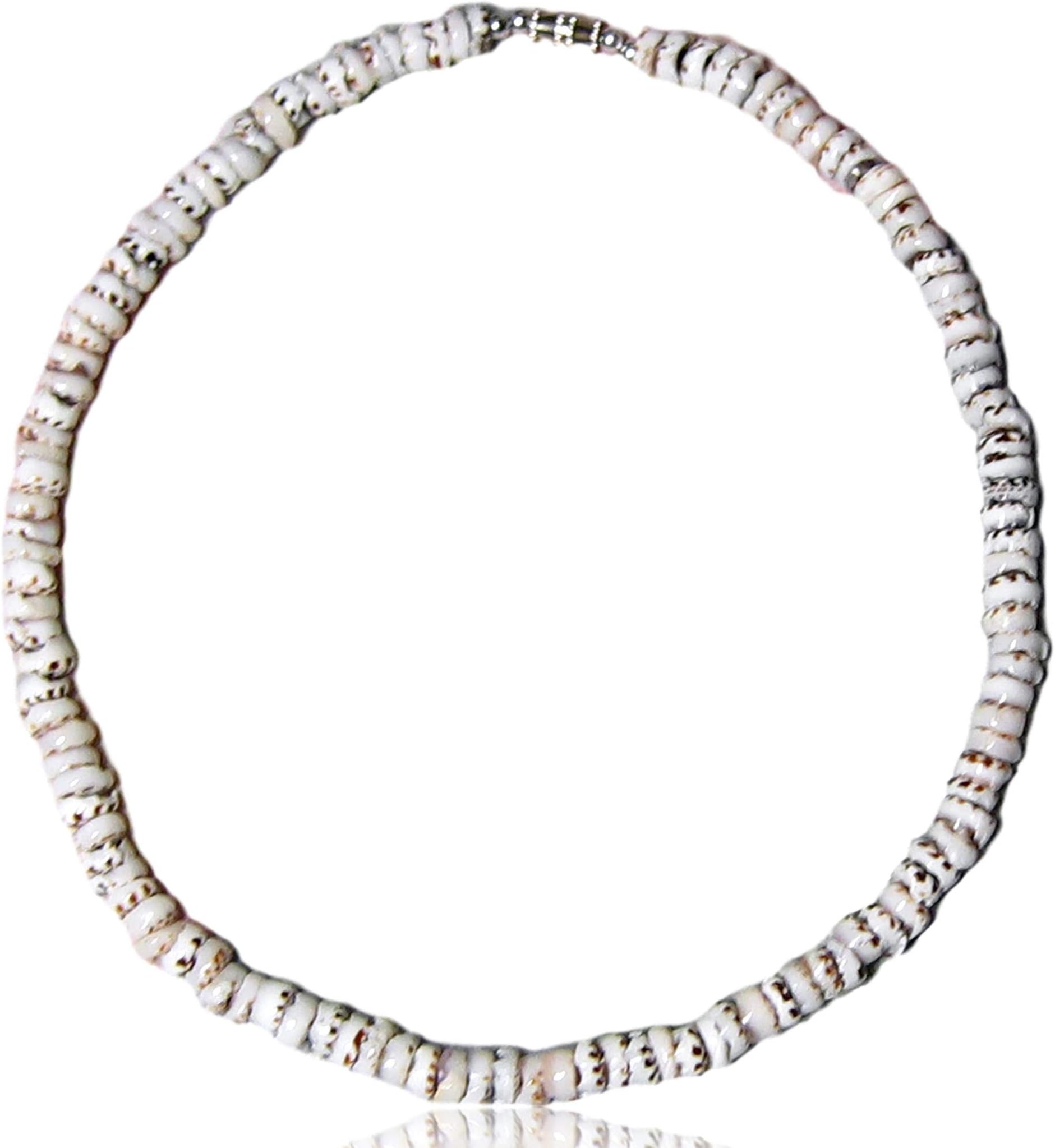 Tiger Puka Shell Necklace Bracelet - 7" to 24" - (5/16") Medium Shell
