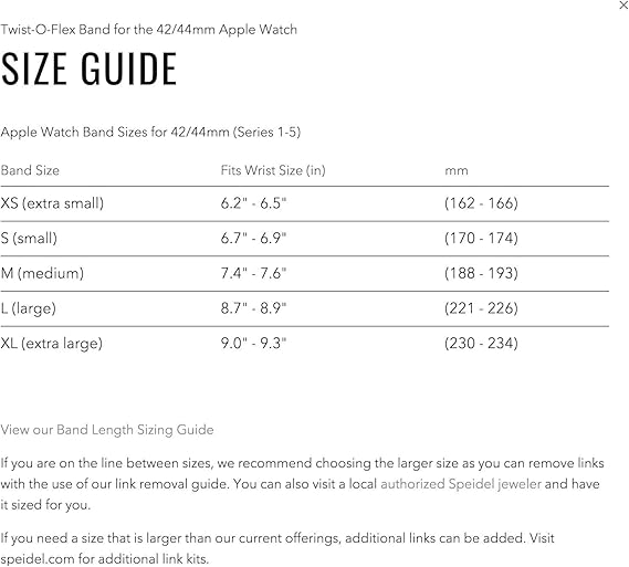 apple watch series 1 measurements
