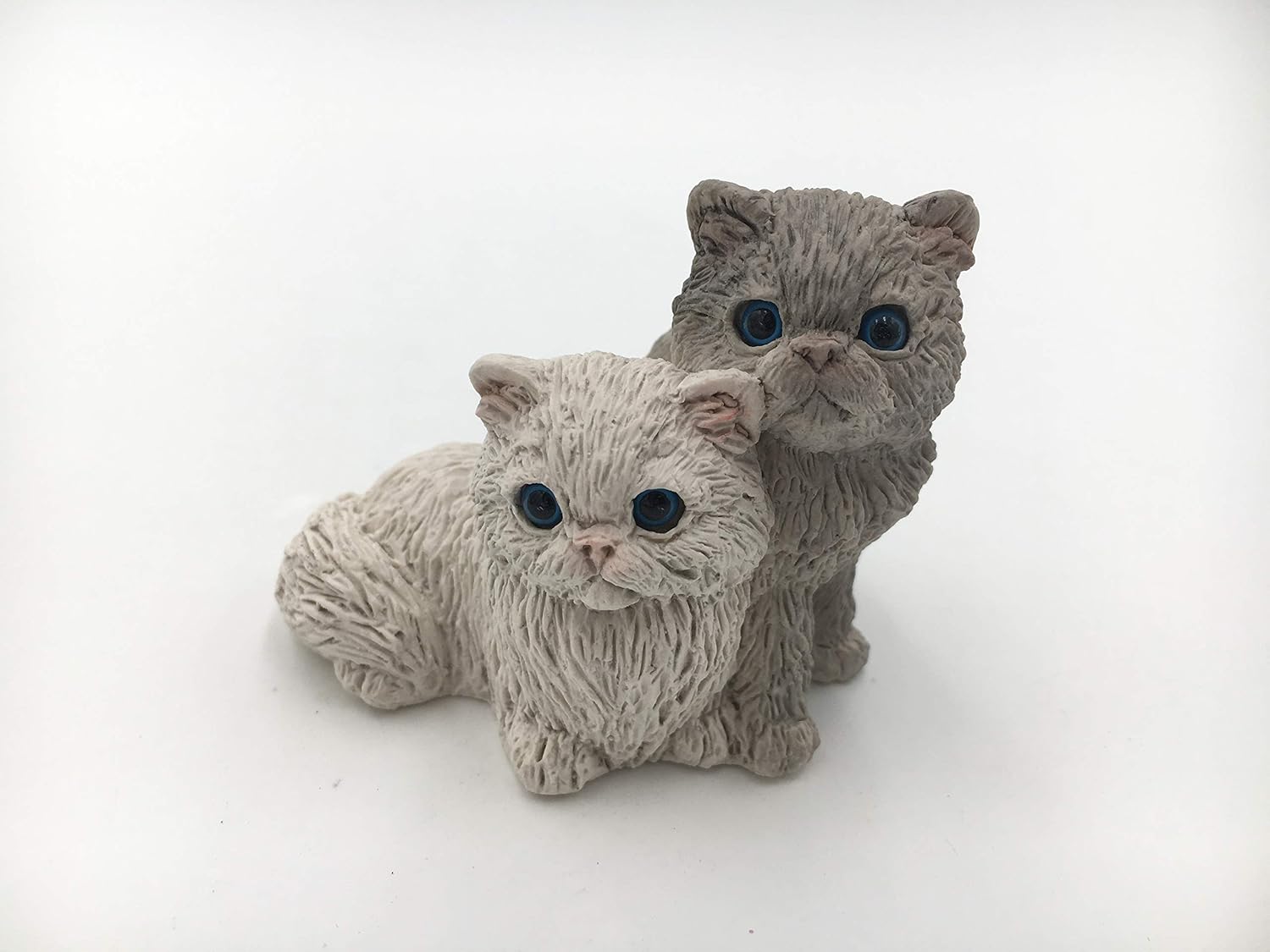 Amazon Com Stone Critters Longhair Gray White Kittens Sc 274