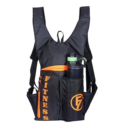 Fashion 7 Unisex Polyester 8 L Black Running Bag for Jogging with Side Compartments