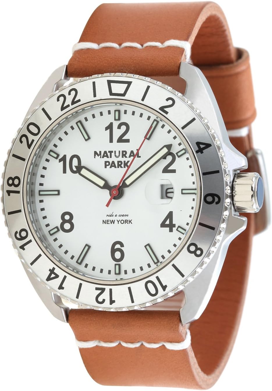 Casual Men’s Women’s Watch with White Dial Analogue Display and Brown Leather Strap