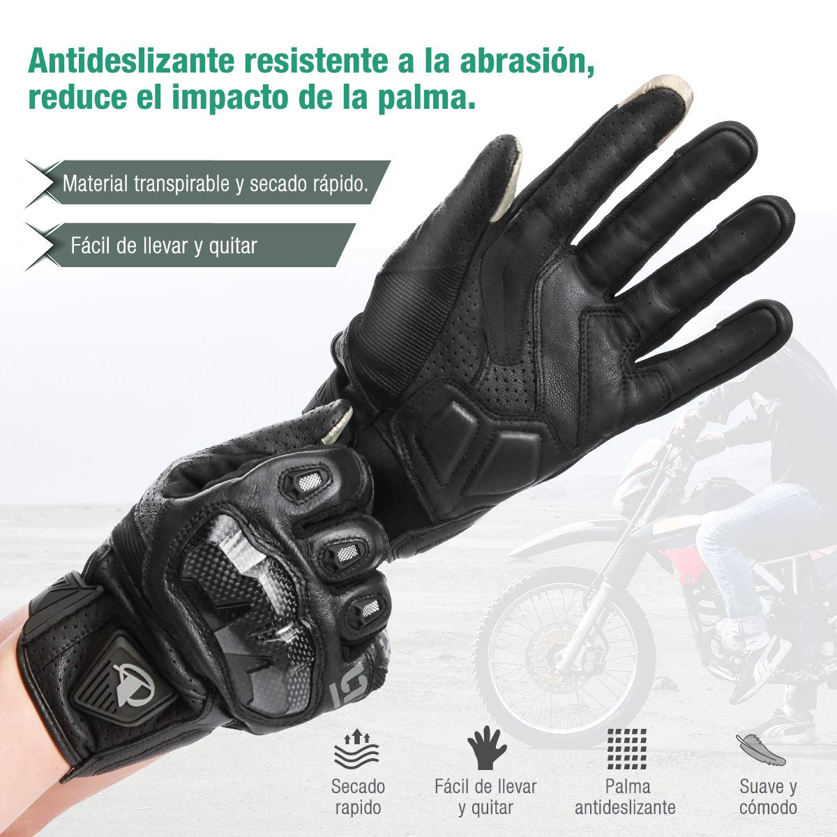 isYoung Guantes de Ciclismo, Guantes para Bicicleta de Pantalla Táctil para Mujer y Hombre Ajustable Invierno/Verano para Conducción Ciclismo Alpinismo Moto Deportivos, Camping, Trabajo（L/Negro）