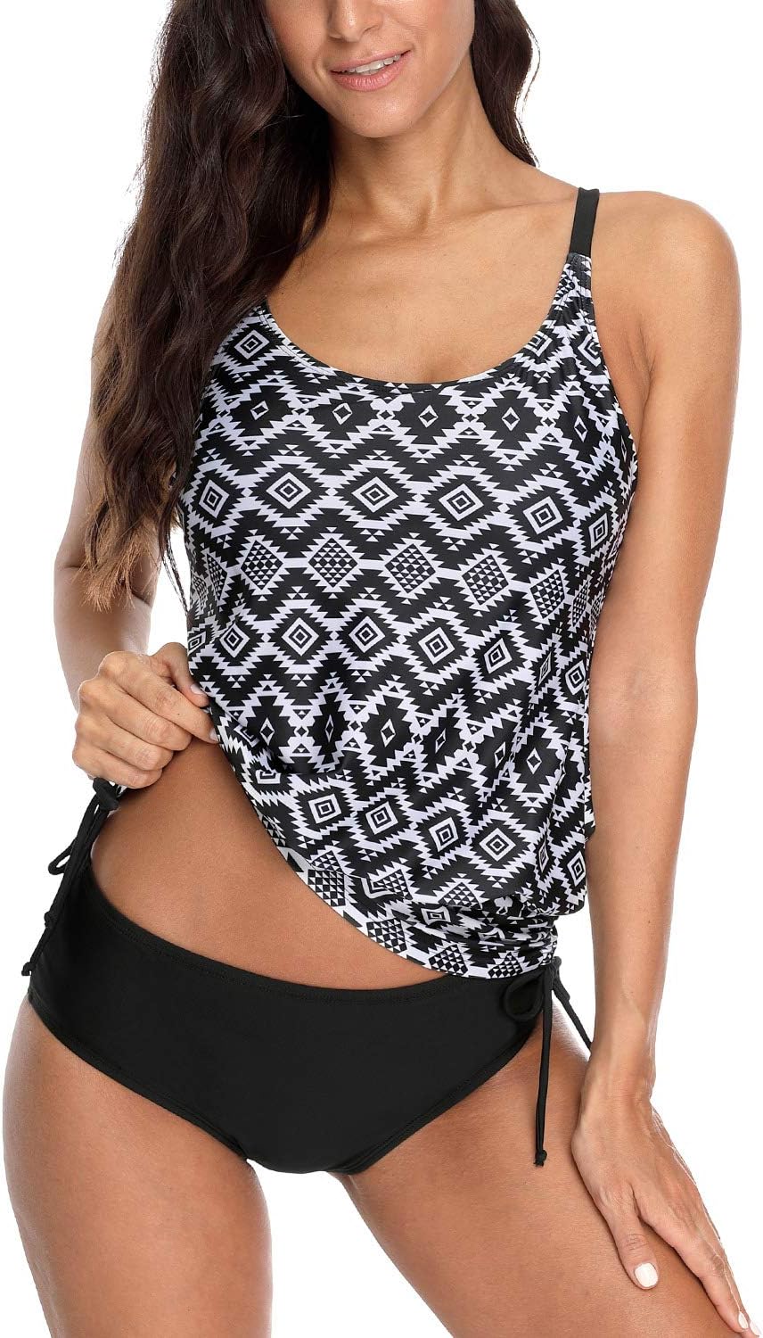 Women's Tankini Set Tribal Swimsuits Two Piece Bathing Suits Swimwear