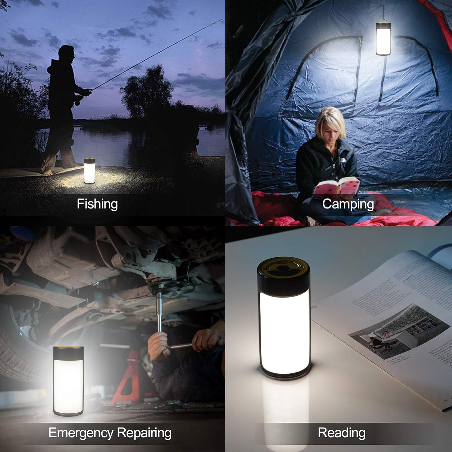 LED Camping Lantern, CT CAPETRONIX Rechargeable Camping Lights with 400LM 5 Light Modes Water-Resistant, 2 Pack Portable Tent Lights for Camping Power Outage Fishing Hiking Emergency Hurricane Home: Home Improvement