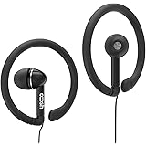 Coosh Wired Comfort In-ear Earbuds Headphones with Removable Earhooks (Black)