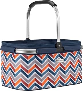 anndora Einkaufskorb 22 Liter Korb Picknickkorb - dunkelblau orange