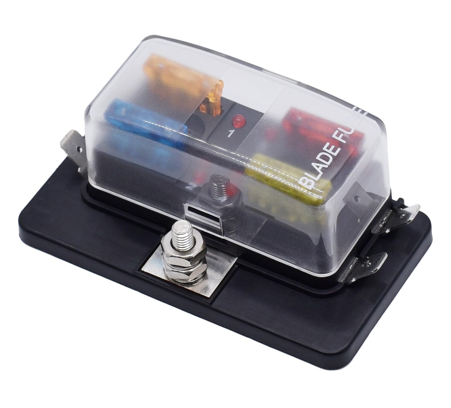 Cllena 4-Way Blade Fuse Box [LED Indicator Fuse Holder + Protection Cover]  - Fuse Block for Car Boat Marine Automotive: Amazon.com: Industrial &  Scientific