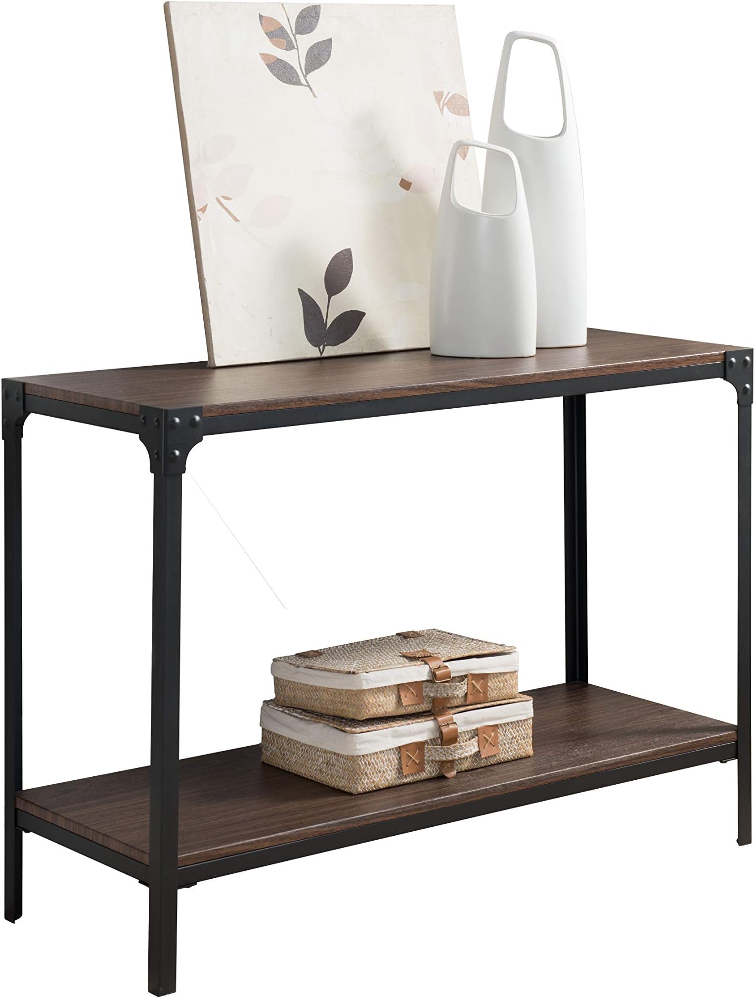 Pilaster Designs - Country Style Entryway Console Sofa Table Antiqued Black / Dark