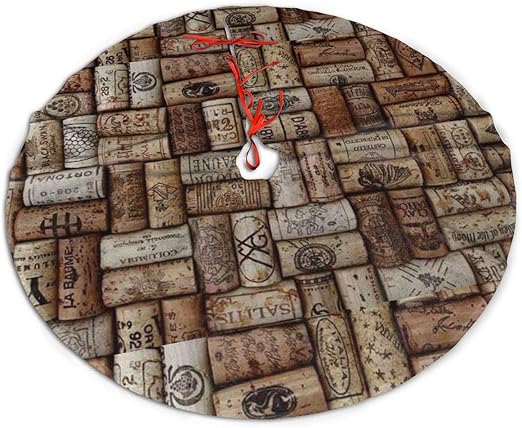 Amazon Com Wine Corkchristmas Tree Skirt Carpet Wood Floor Mat