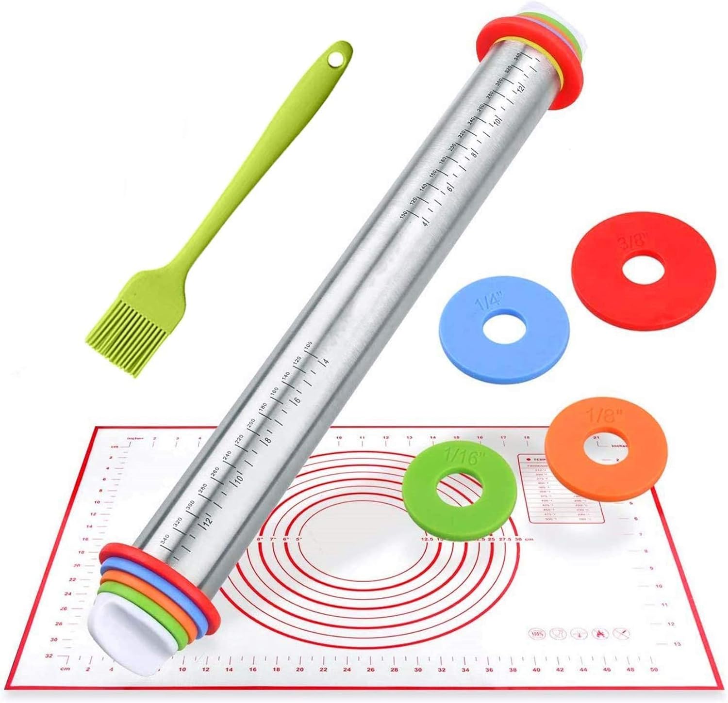 Rodillo de Acero Inoxidable para Amasar, Rodillo de Masa para Hornear