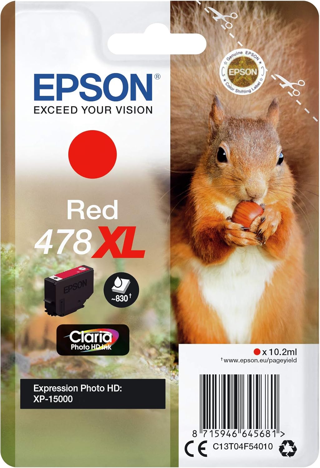 Epson 478XL Red Photo HD Inkjet Cartridge C13T04F54010 - Image 3