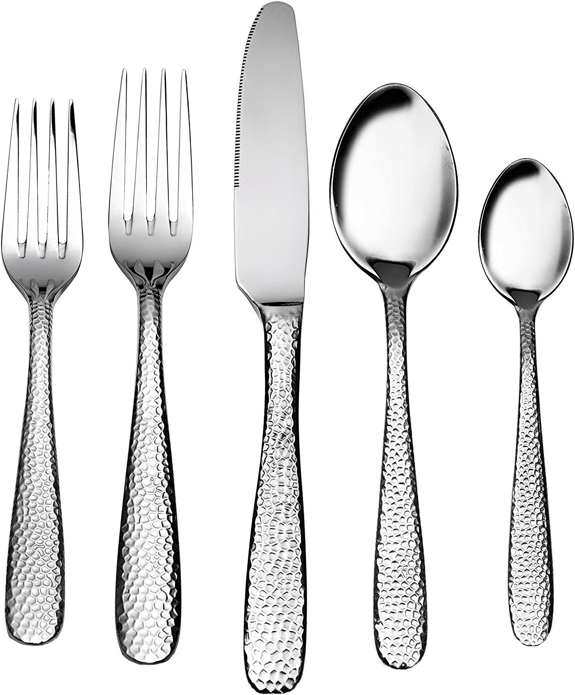 Silverware Set, 20 Pcs Flatware Set,Hammer Point Extra thick Heavy duty 18/10 Stainless Steel silverware, Service for 4