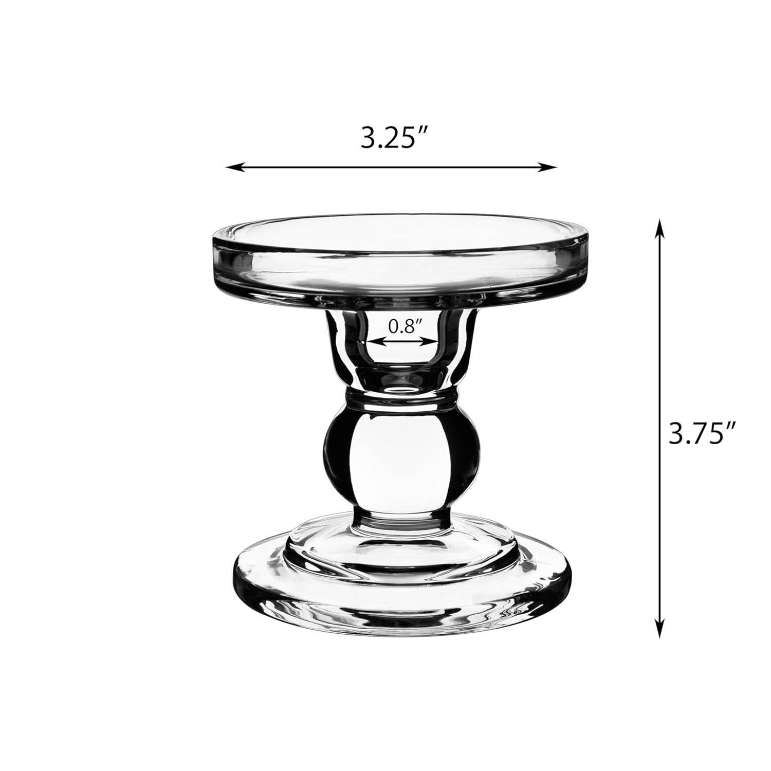 Candle Holder Height7.25 CYS EXCEL Glass Candle Holders for 3 Pillar