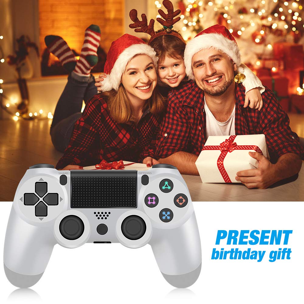 YCCTEAM Wireless Controller for PS4 - Video Game Precision Control Gamepad joystick for Playstation 4/Pro/Slim (White)