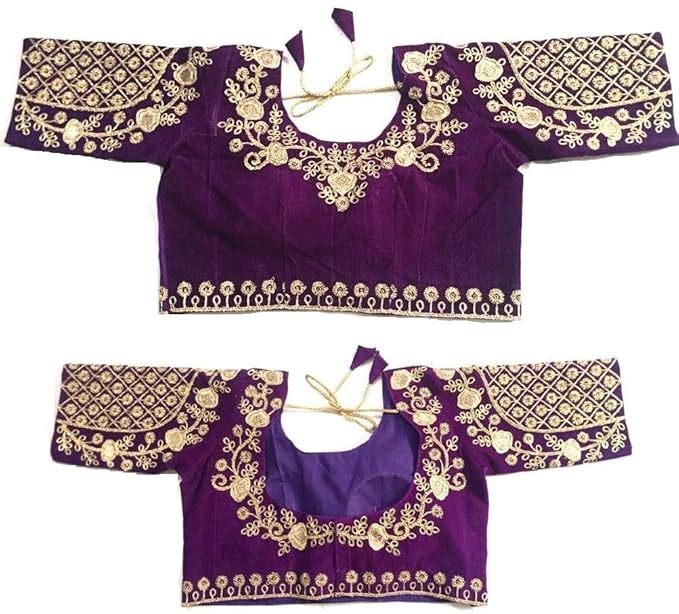 Women's Designer Hand Embroideryed Velvet Blouse (38+4 inch margin) vol 05