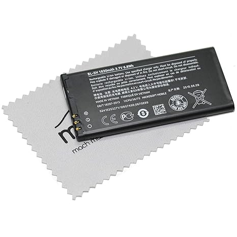 Akku für Nokia Original BL-5H LiIon für Nokia Lumia 630, Lumia 630 DS, Lumia 635 mit mungoo Displayputztuch