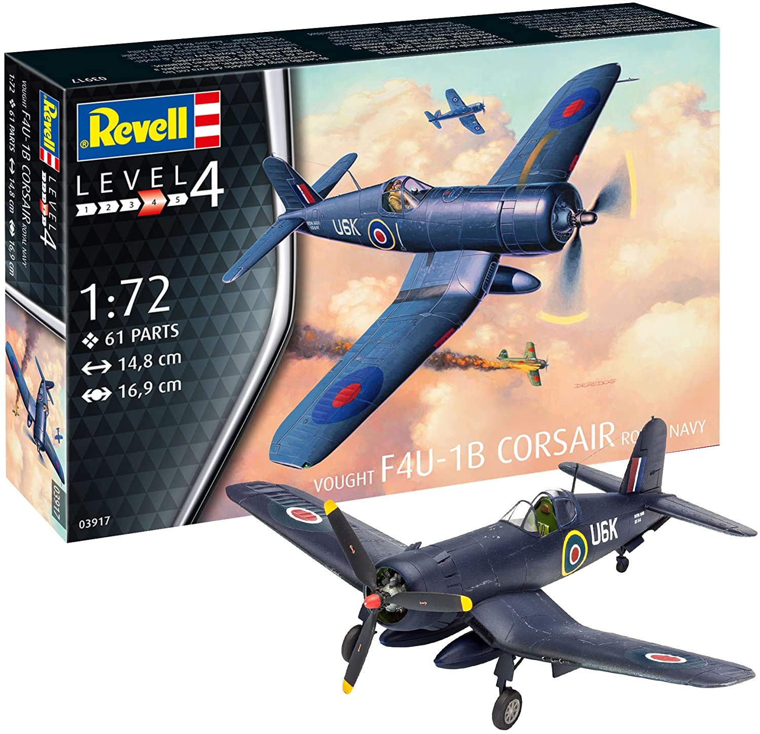 Revell 03917, Vought F4U-1B Corsair Royal Navy, 1: 72 Scale Plastic Model
