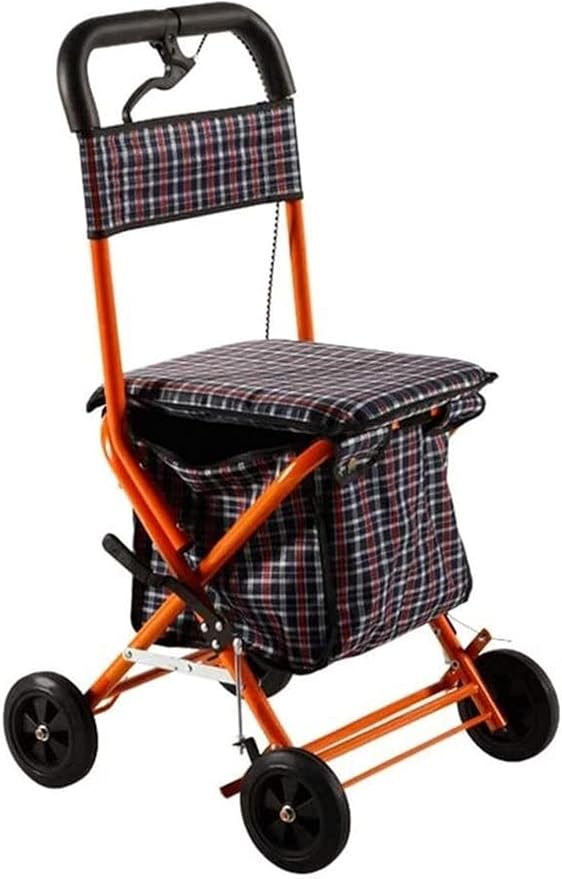 Wangcong Elderly Walker Foldable Walker with 4 wheels and upholstered seat Walking frame Wangcong Elderly Walker Foldable Walker with 4 wheels and upholstered seat Walking frame
