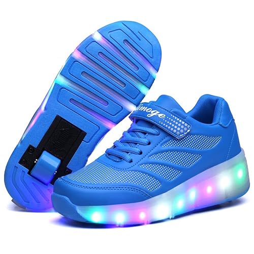 Skybird-UK LED Leuchtend Schuhe mit Rollen Ultraleicht Outdoor Sportschuhe Blinkschuhe Skateboardschuhe 7 Farbe Farbwechsel R