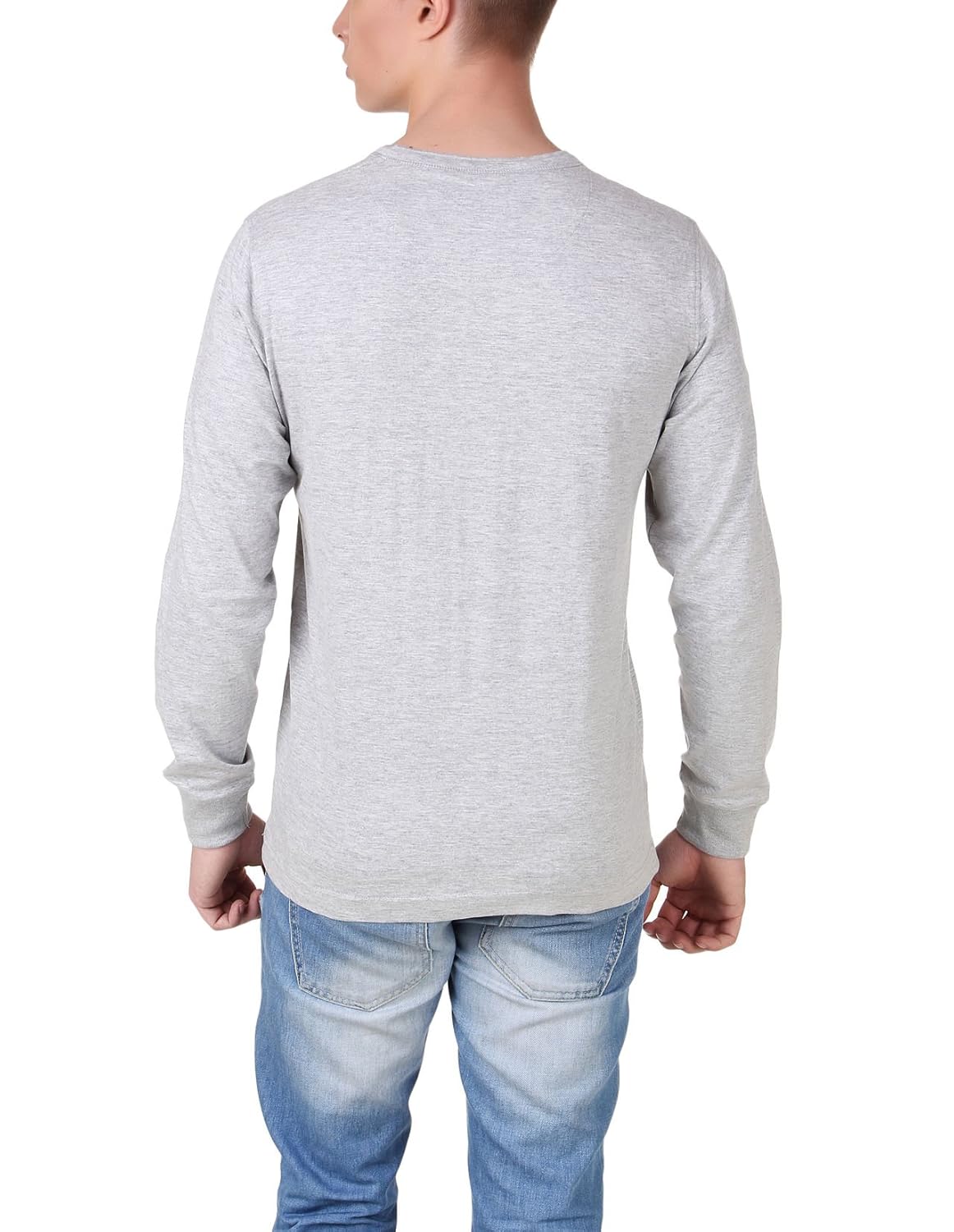aventura outfitters men's henley full sleeves (light grey)