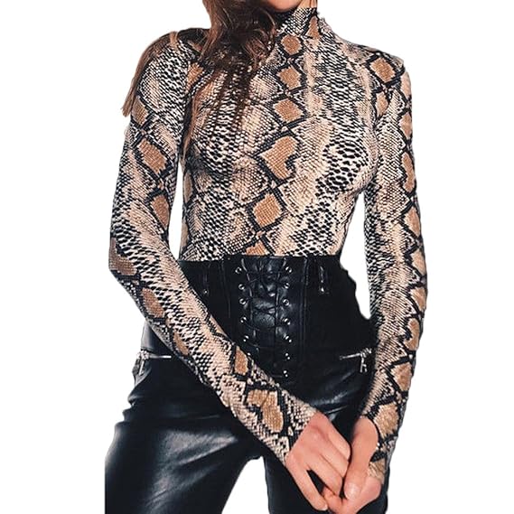 long sleeve snake print jumpsuit