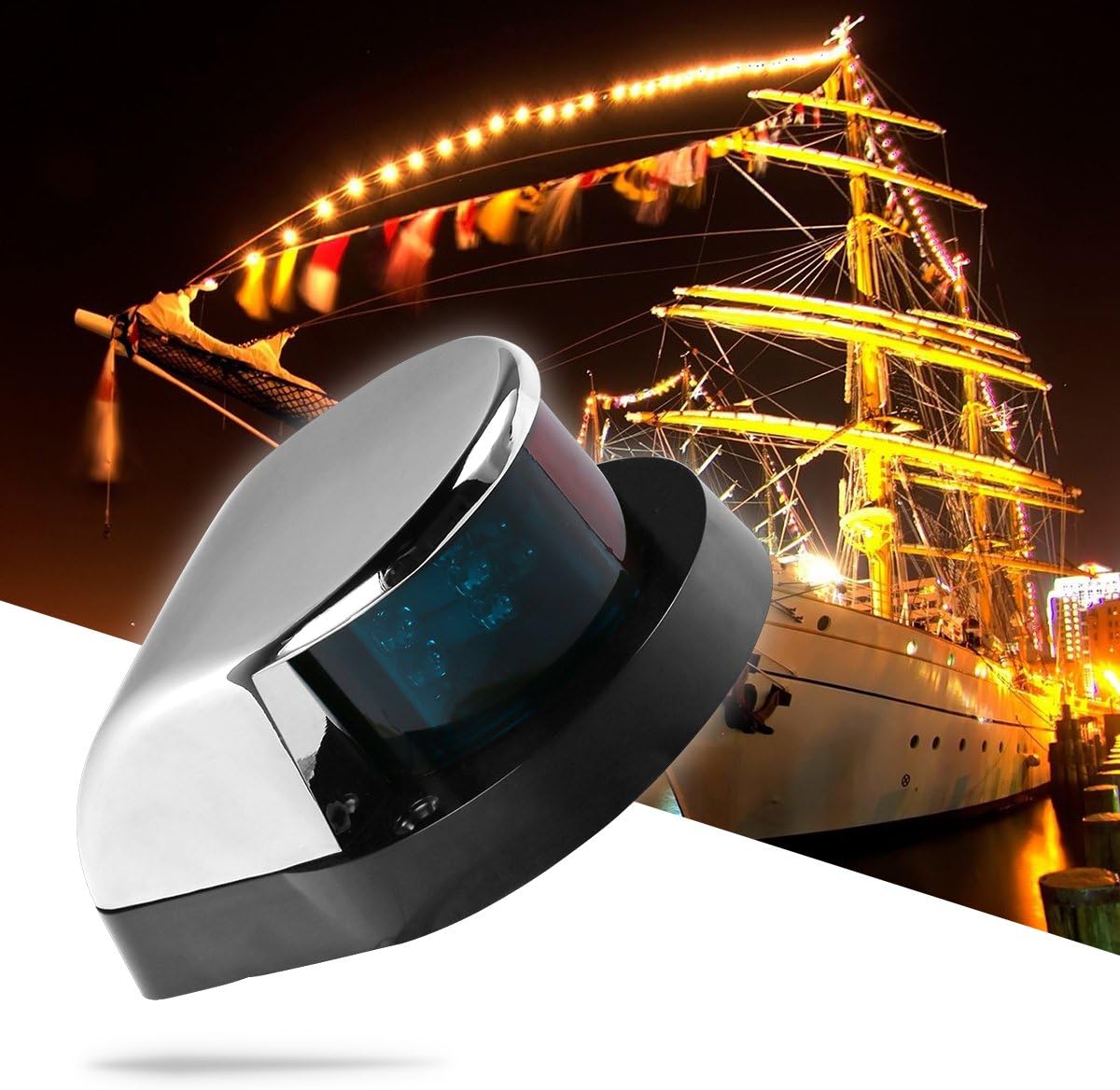 LEANINGTECH Boat Marine LED Navigation Lights Marine Navigation Lamp, Red and Green LED for Boat Pontoon Yacht Skeeter : Sports & Outdoors