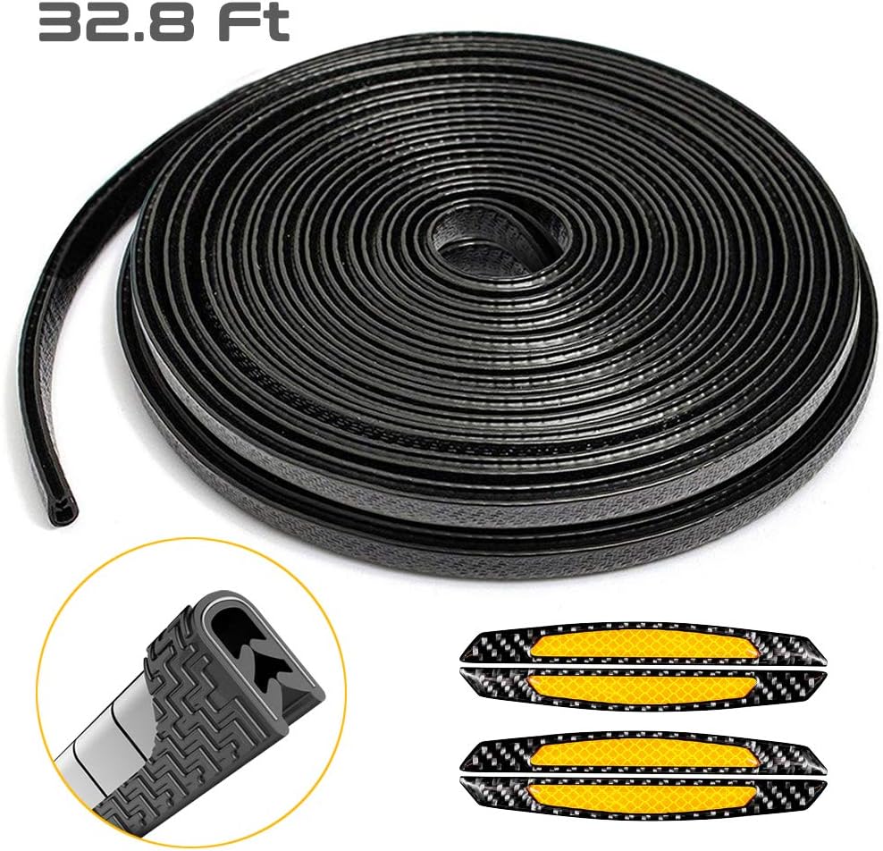 Kalkehay Car Door Edge Guards 32Ft (10M) U Shape Edge Trim Rubber Seal Protector Car Door Edge Protection Fit Most Car (32Ft, Black)