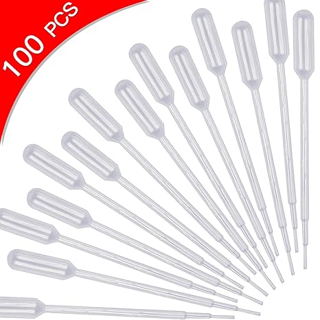 cococity 100 STK Kunststoff Pipette Flüssigkeit Tropfen Transferpipetten mit Skala für Zeichnung, Makeup, Medizin, Labor (1 M