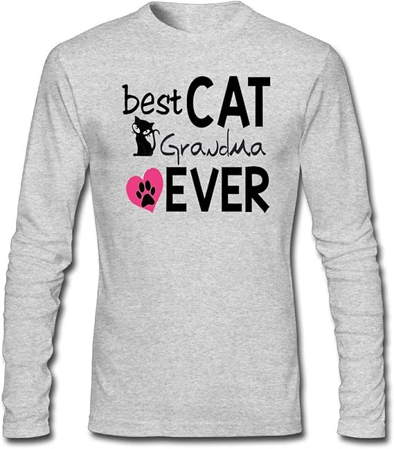 Men's Best Cat Grandma Ever Long Sleeve TShirt Amazon.co.uk Clothing