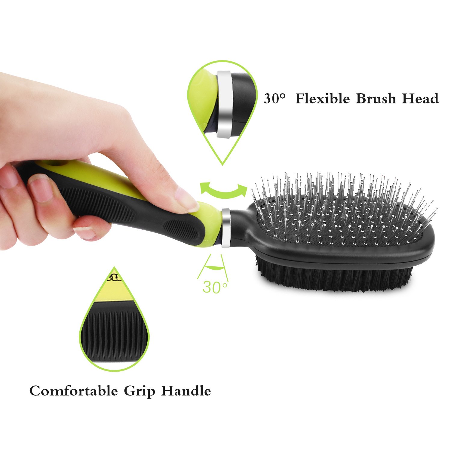 Pecute Púas Flexibles de Acero Inoxidable Cepillo para Cepillar y Da Masajea a los Perros y Gatos