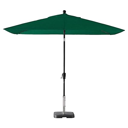 Secret Garden Home Goods Pismo Dawn 9 x 7 Rectangular Premium Push Tilt Market Umbrella (Black Sapphire, Olefin- Hunter Green)