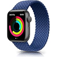 BKPP Solo Loop Elastic Band Compatible with Apple Watch 38mm 40mm 42mm 44mm, Soft Braided Stretchy Sport Wristband for…