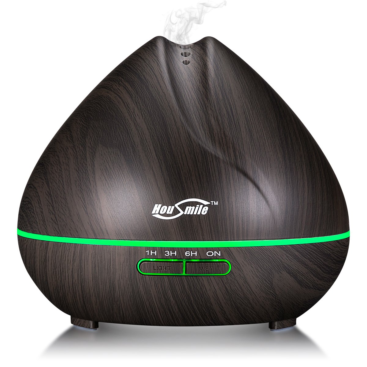 Housmile 400ml Aromatherapy Essential Oil Diffuser Ultrasonic Cool Mist Humidifier with 7 Color LED Lights Waterless Auto Shut-off, Wood Grain