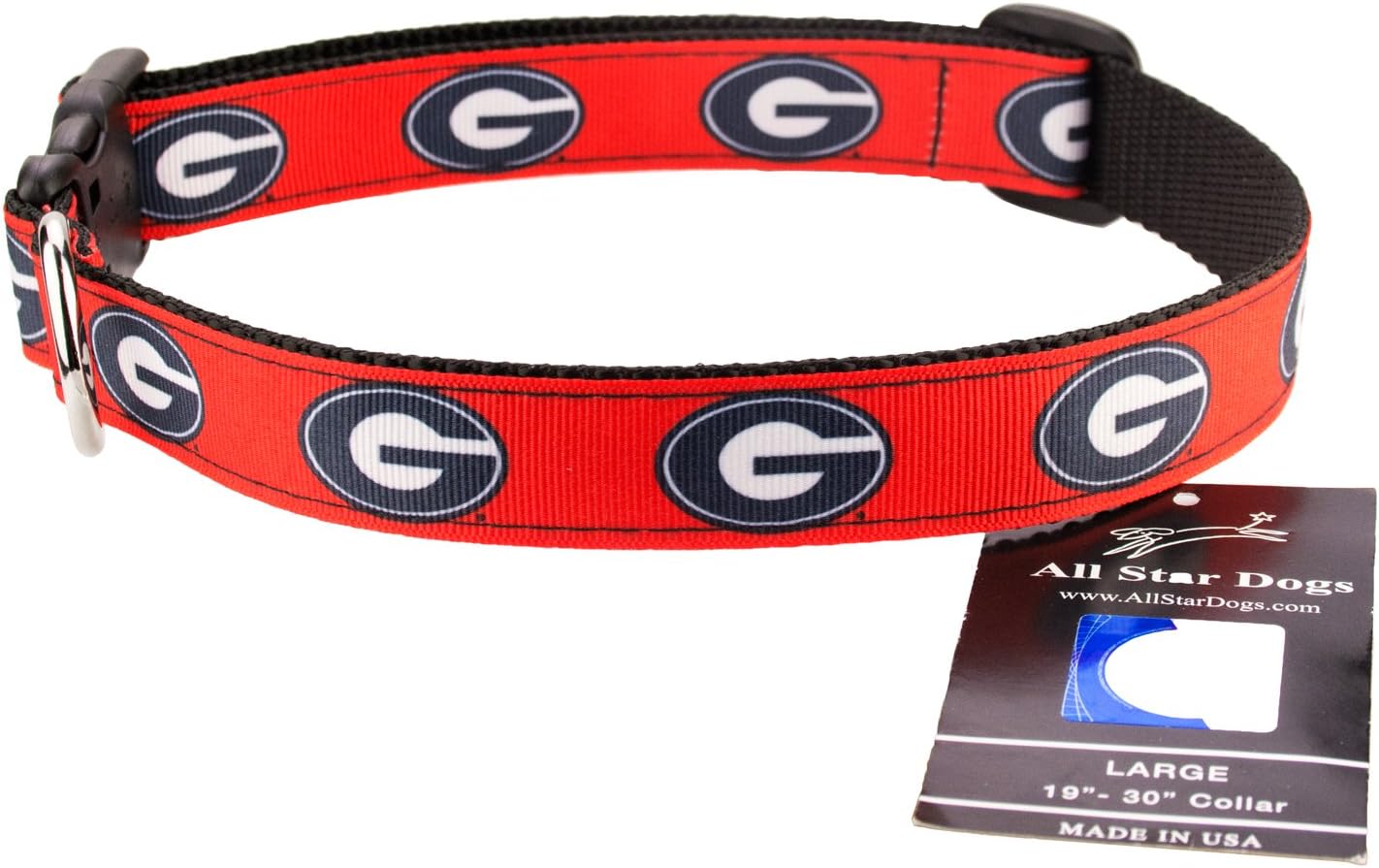 All Star Dogs Georgia Bulldogs Ribbon Dog Collar