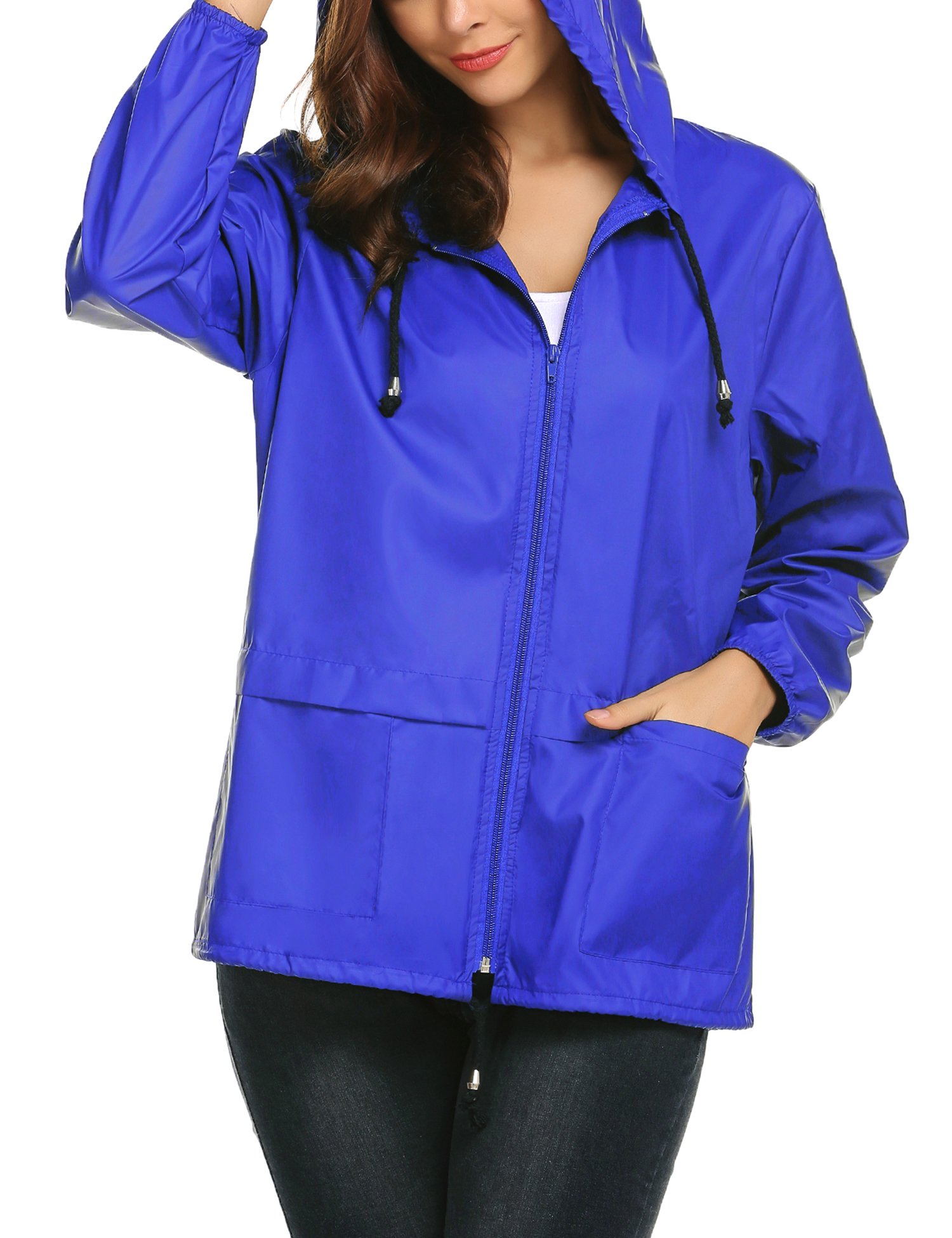 Lightweight Waterproof Raincoat For Women Packable Outdoor Hooded Rain