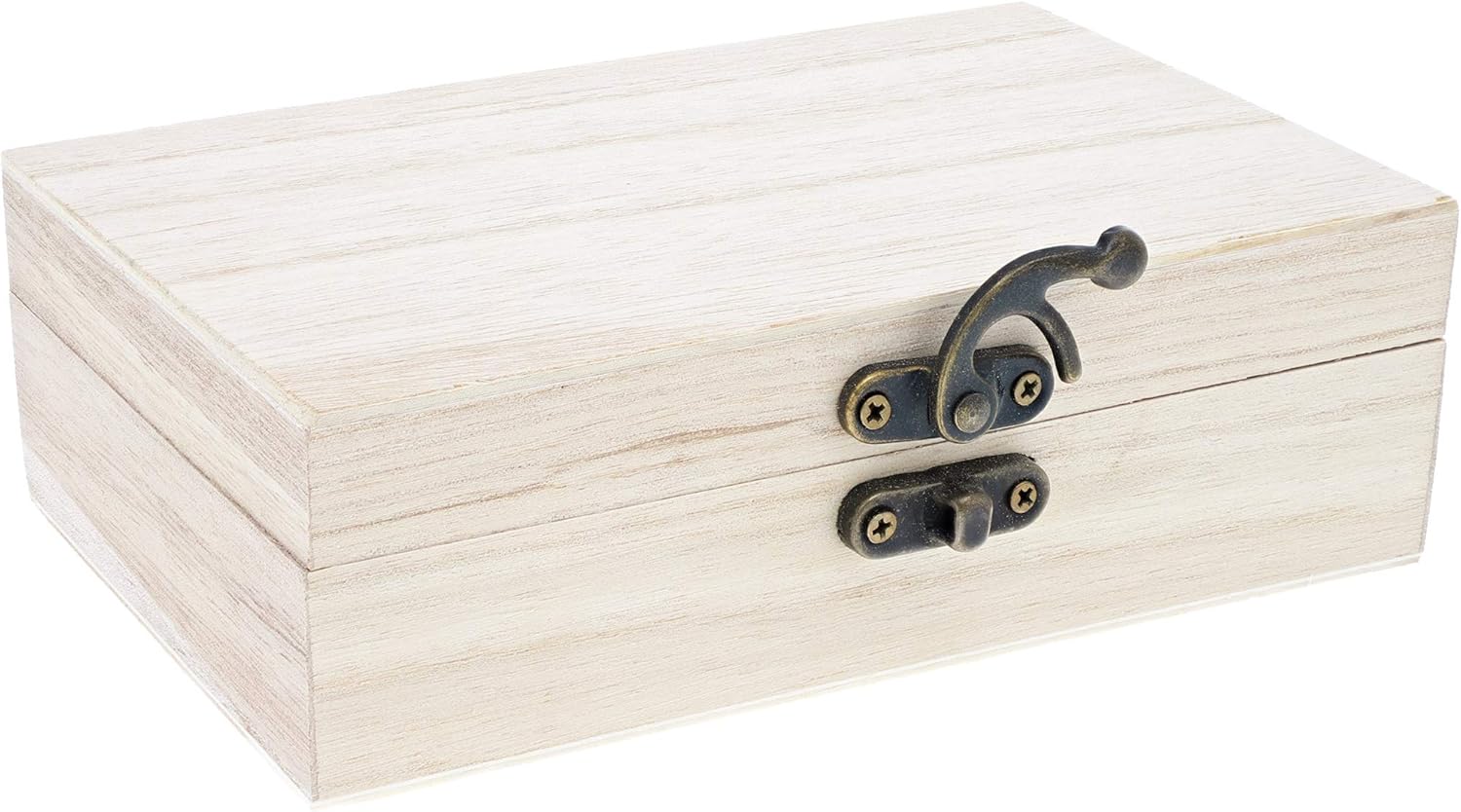 Unfinished Wooden Jewelry Box with Locking Clasp (5.9 x 3.9 x 1.97 in, 6-Pack): Home & Kitchen