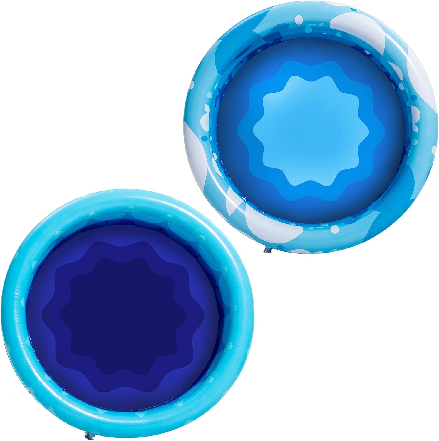 2 Packs 34" X 10" Inflatable Kiddie Pool Set, Blue Pattern Baby Pool Kids Swimming Pools, Summer Backyard Pool Inflatable Summer Pit Ball Pool for Kids Toddler Indoor&Outdoor: Kitchen & Dining
