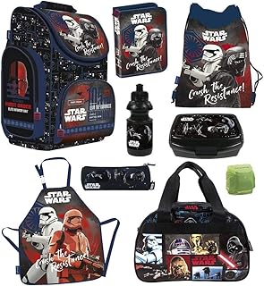 Familando Schulranzen-Set Star Wars 9-TLG. mit Federmappe Sporttasche und Regenschutz Ranzen