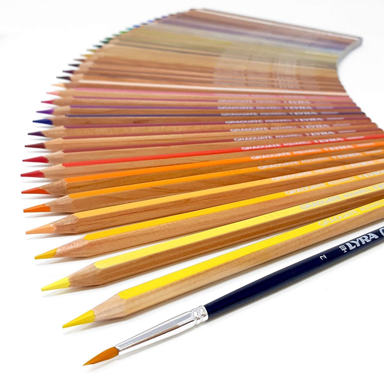 Amazon Com Lyra Watercolour Pencils Graduate Aquarell Metal Tin Of 36 With Brush Office Products