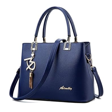 Alidear Alidier New Brand and 2016 Women Top Handle Satchel Handbags Tote Purse Deep Blue