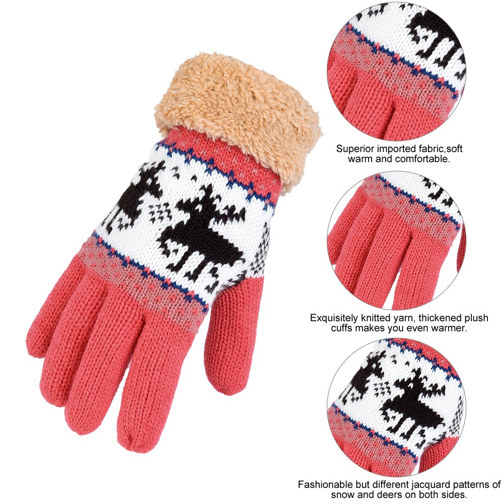 Vbiger Winter Handschuhe Warme Handschuhe Baumwolle Damen Frauen Handschuhe, Rosa(M), One Size