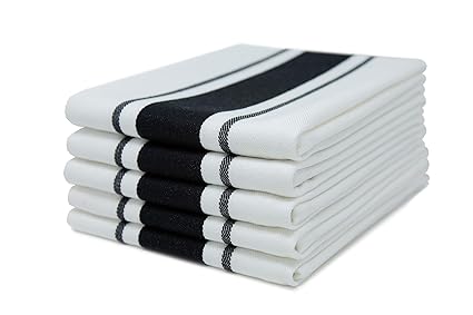 Sticky Toffee 100 Cotton Tea Towels 5 Pack Of Kitchen Towels