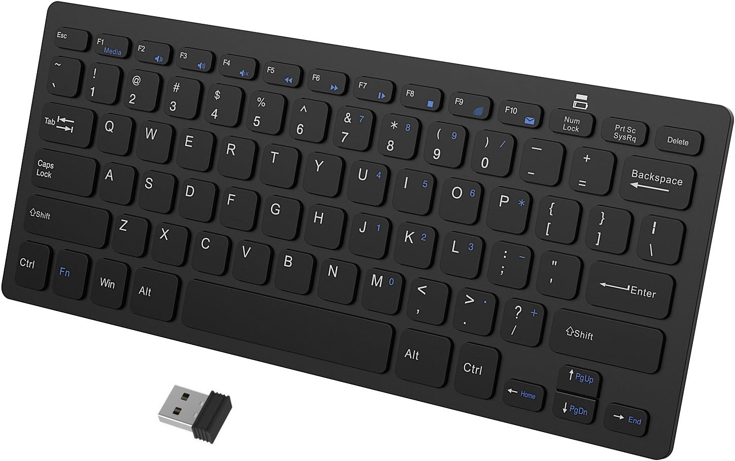 JETech UltraSlim 2.4G Wireless Keyboard for Windows (Black