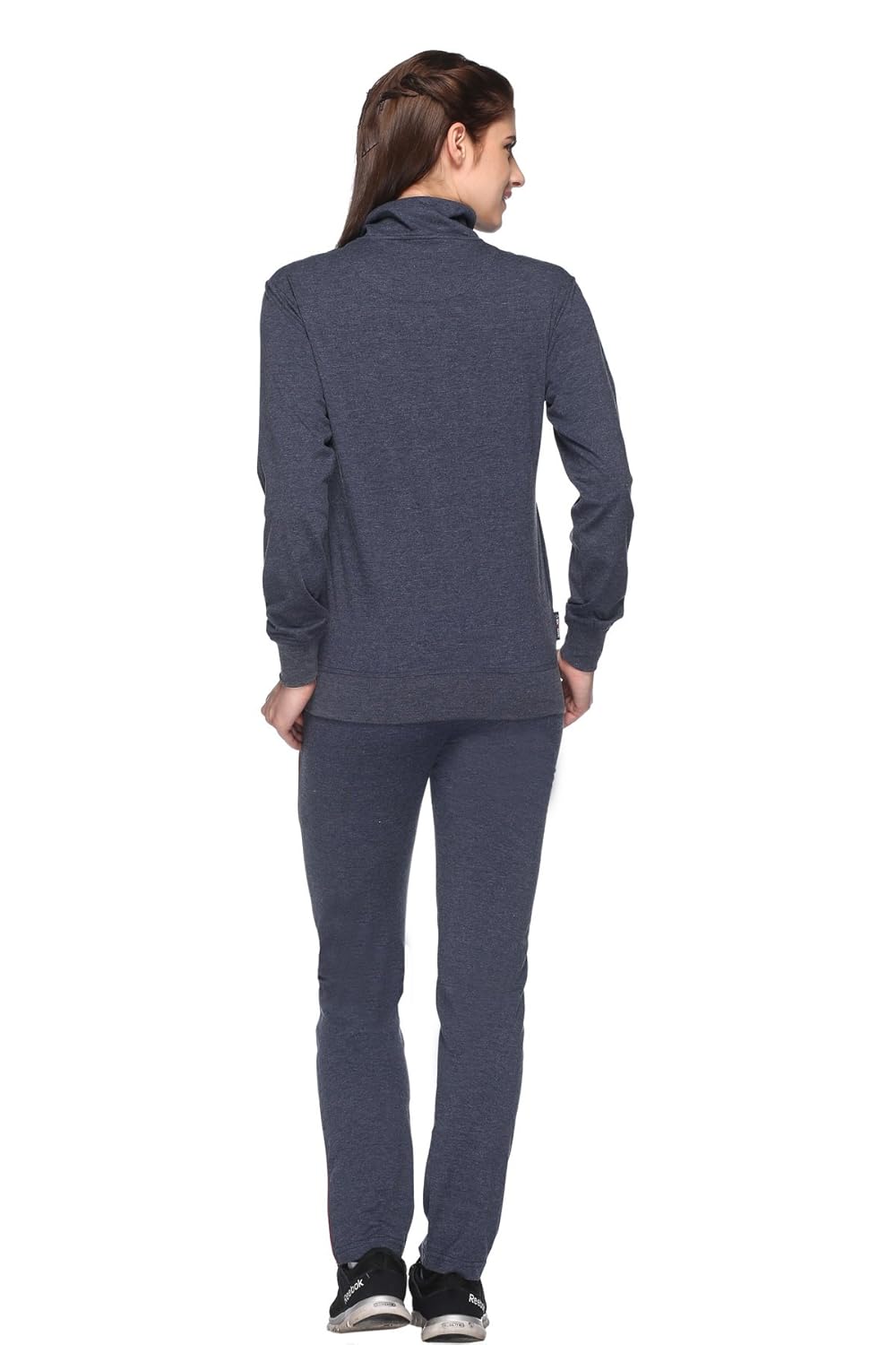 ex10sive women's front zipper cotton blended active wear top and bottom set